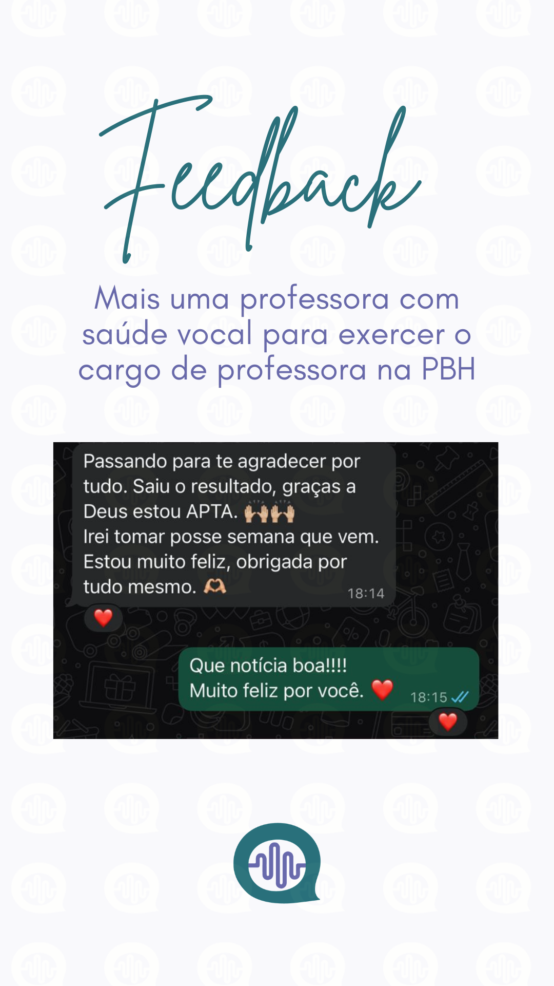 Depoimento de paciente 5 de 9 — avaliação via WhatsApp